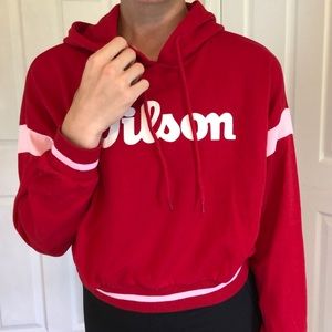 Wilson Red Cropped Hoodie